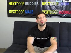 Casted muscular amateur strokes stiff cock