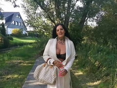 Watch the chubby German Ashley Cum Star work her way through a horde of men