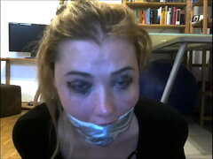 British Pornstar Misha Mayfair Has Her Cocksucking Mouth Packed &amp_ Tape Gagged!