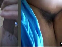 Ese dia estaba muy cachonda y tuve mi primera vez, una videollamada con mi compadre: Le muestro mi co&ntilde_o peludo para que se masturbe. &iexcl_Qu&eacute_ rico!