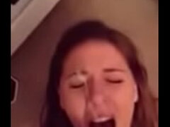 Thick college chick receive deep creampie